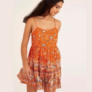 Urban Outfitters Orange Floral Mini Dress